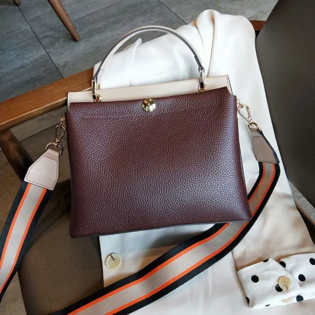Women All-match Real Skin Cross Body Bag Classic Satchel Purse