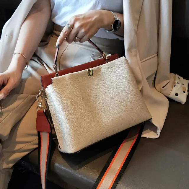 Women All-match Real Skin Cross Body Bag Classic Satchel Purse