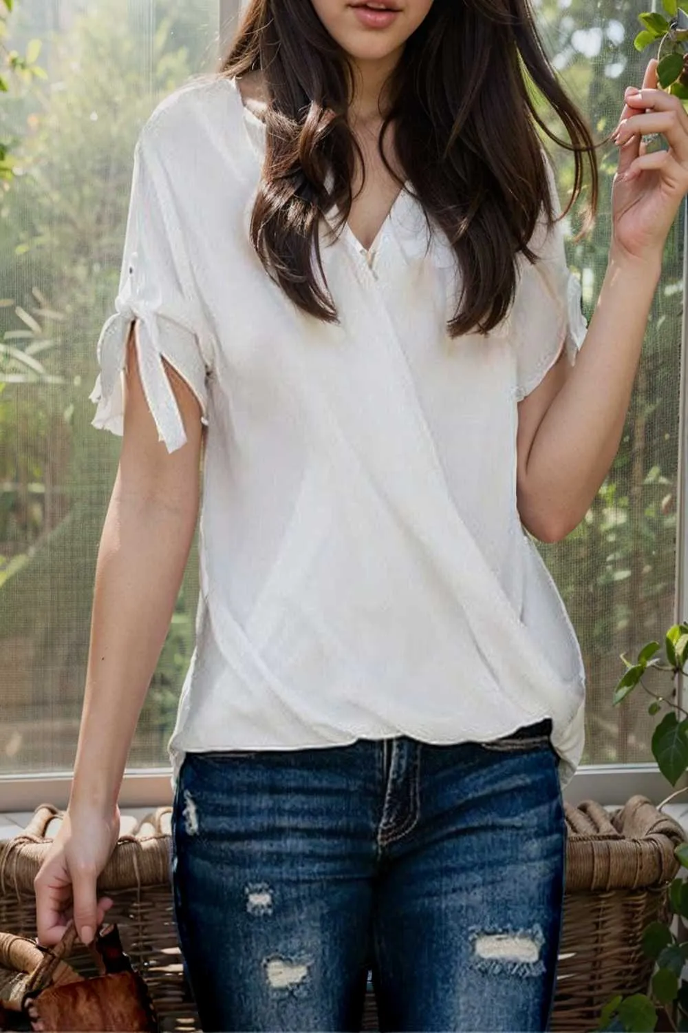 women s blouses loose solid belted long sleeve blouse