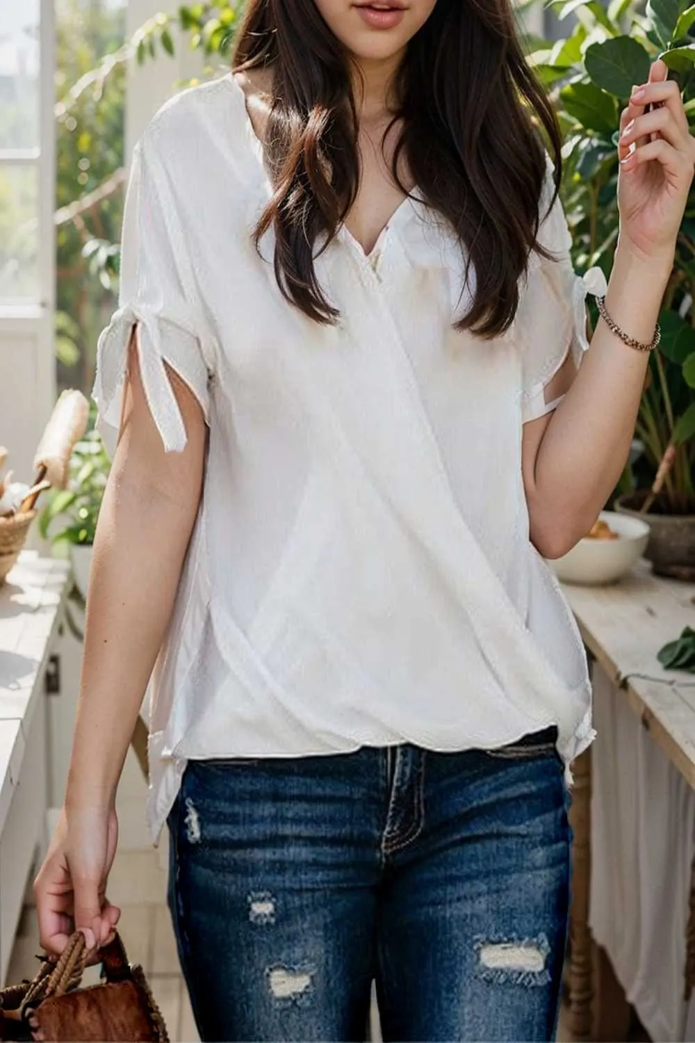 women s blouses loose solid belted long sleeve blouse