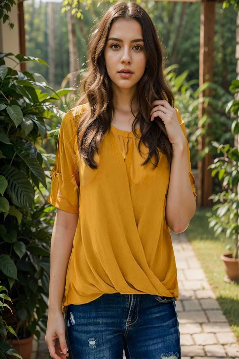 women s blouses loose solid belted long sleeve blouse