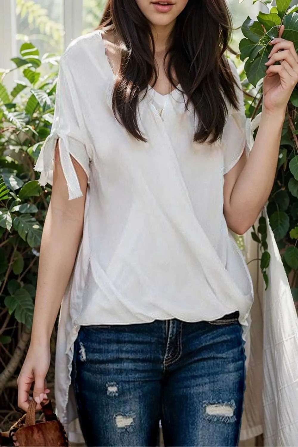 women s blouses loose solid belted long sleeve blouse