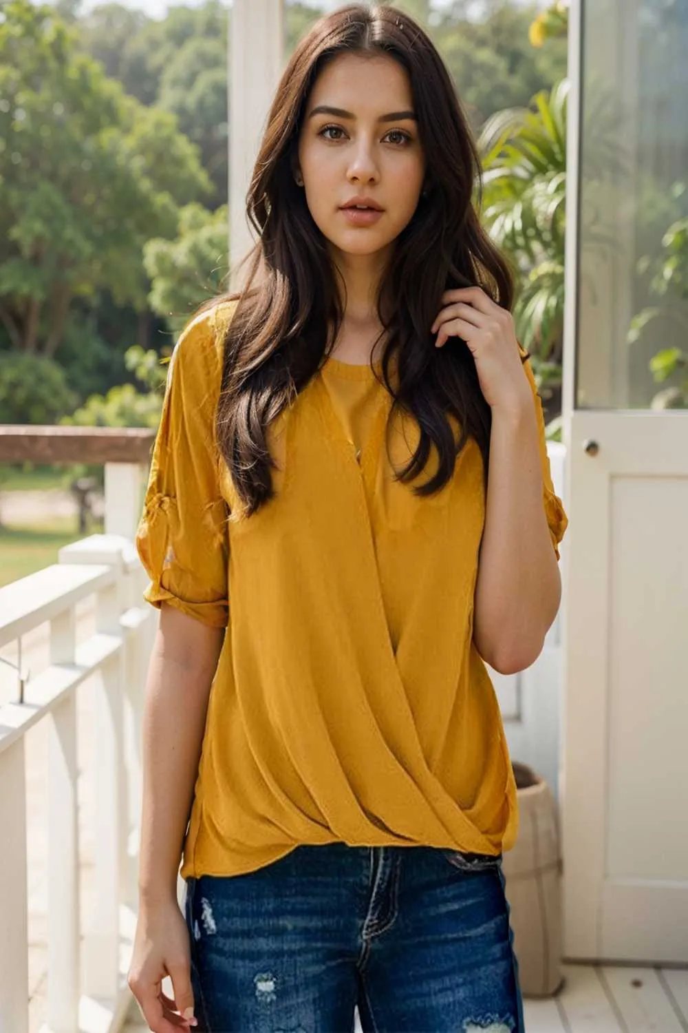 women s blouses loose solid belted long sleeve blouse