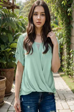 women s blouses loose solid belted long sleeve blouse