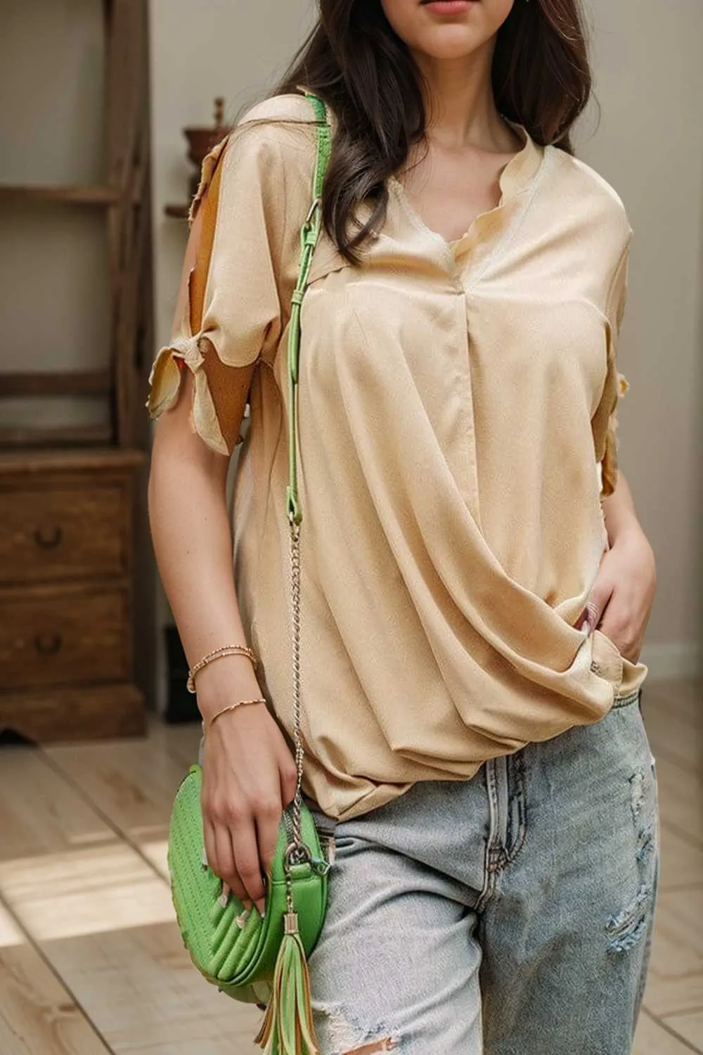women s blouses loose solid belted long sleeve blouse