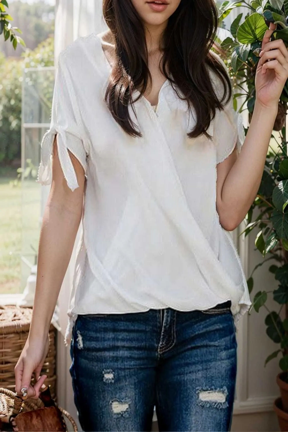 women s blouses loose solid belted long sleeve blouse