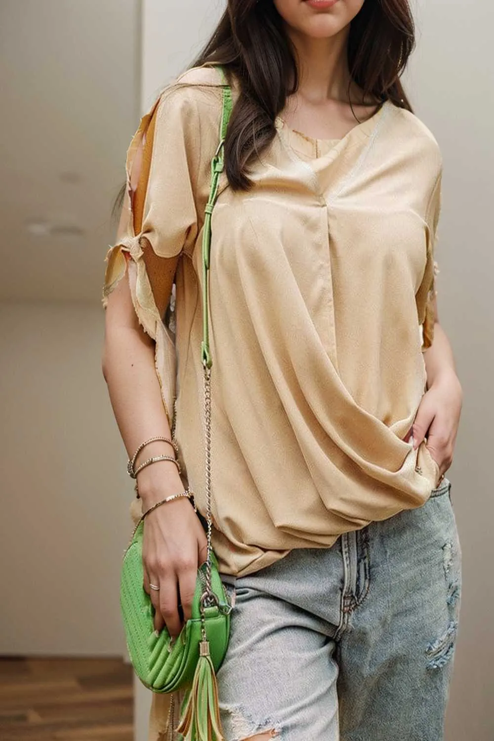women s blouses loose solid belted long sleeve blouse