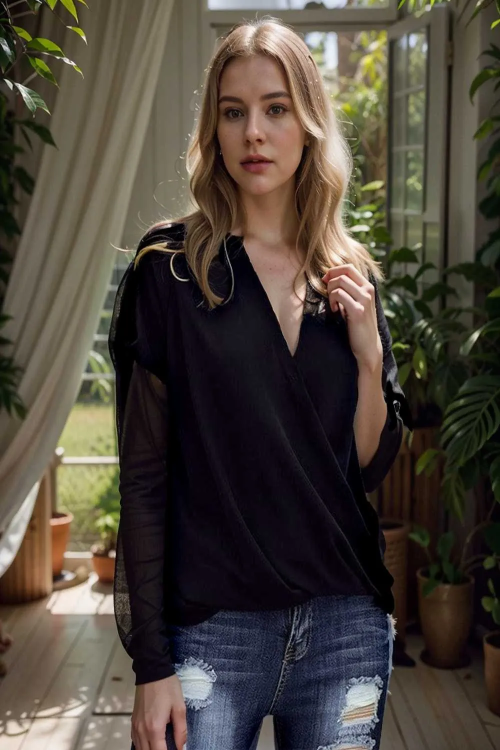 women s blouses loose solid belted long sleeve blouse