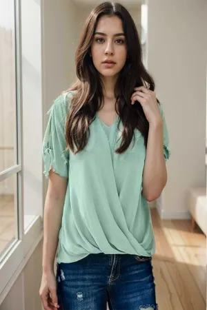 women s blouses loose solid belted long sleeve blouse