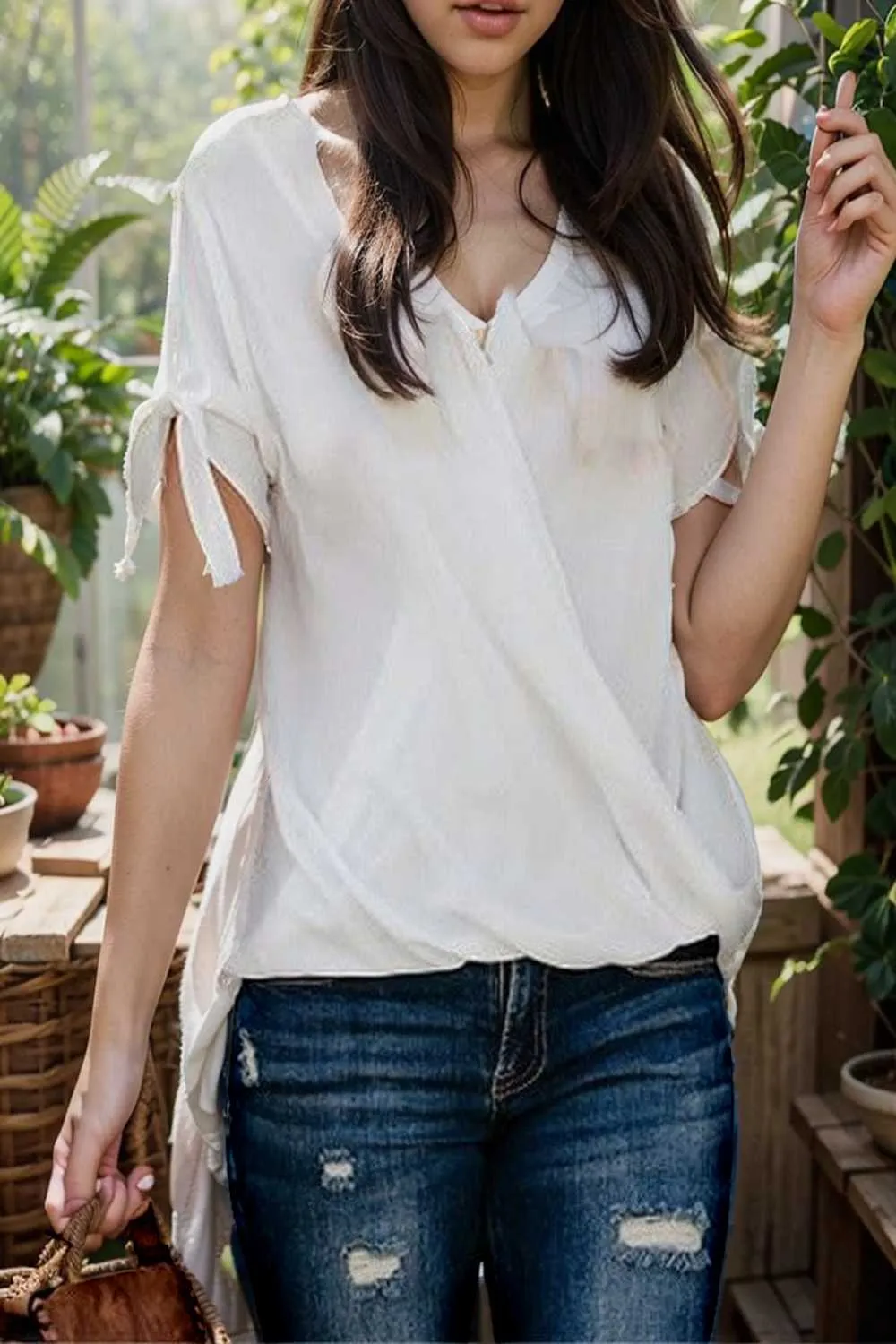 women s blouses loose solid belted long sleeve blouse