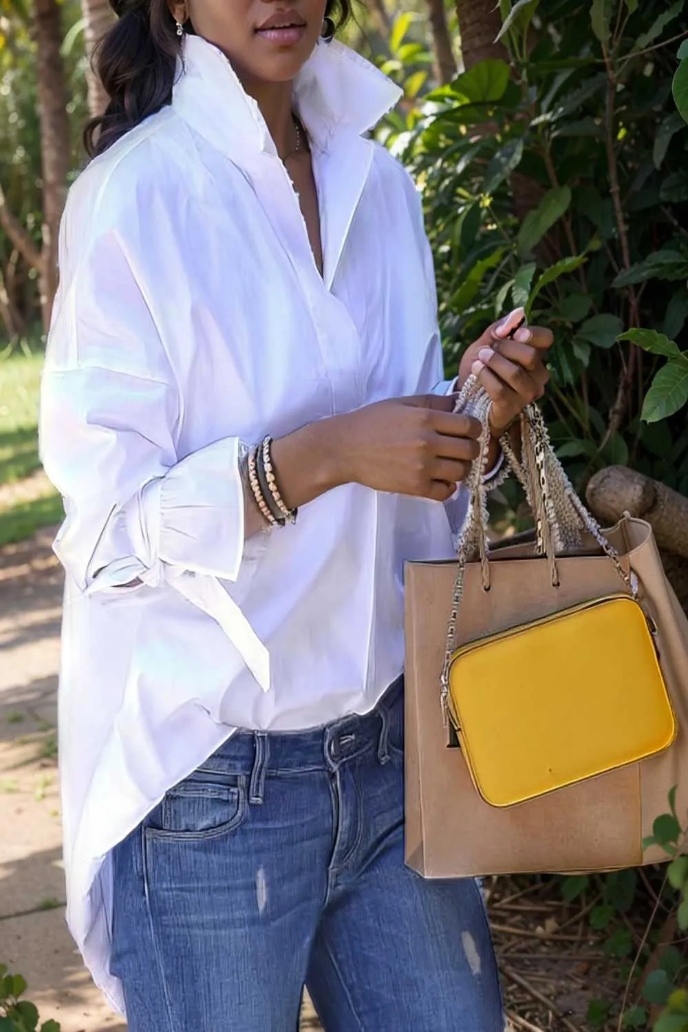 women s blouses loose solid belted long sleeve blouse