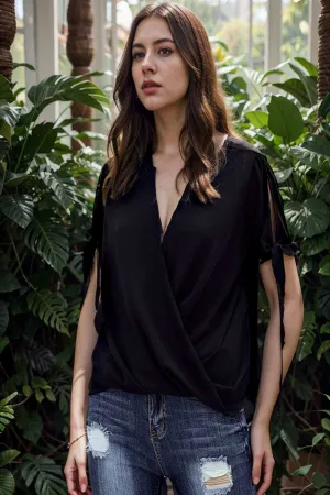 women s blouses loose solid belted long sleeve blouse