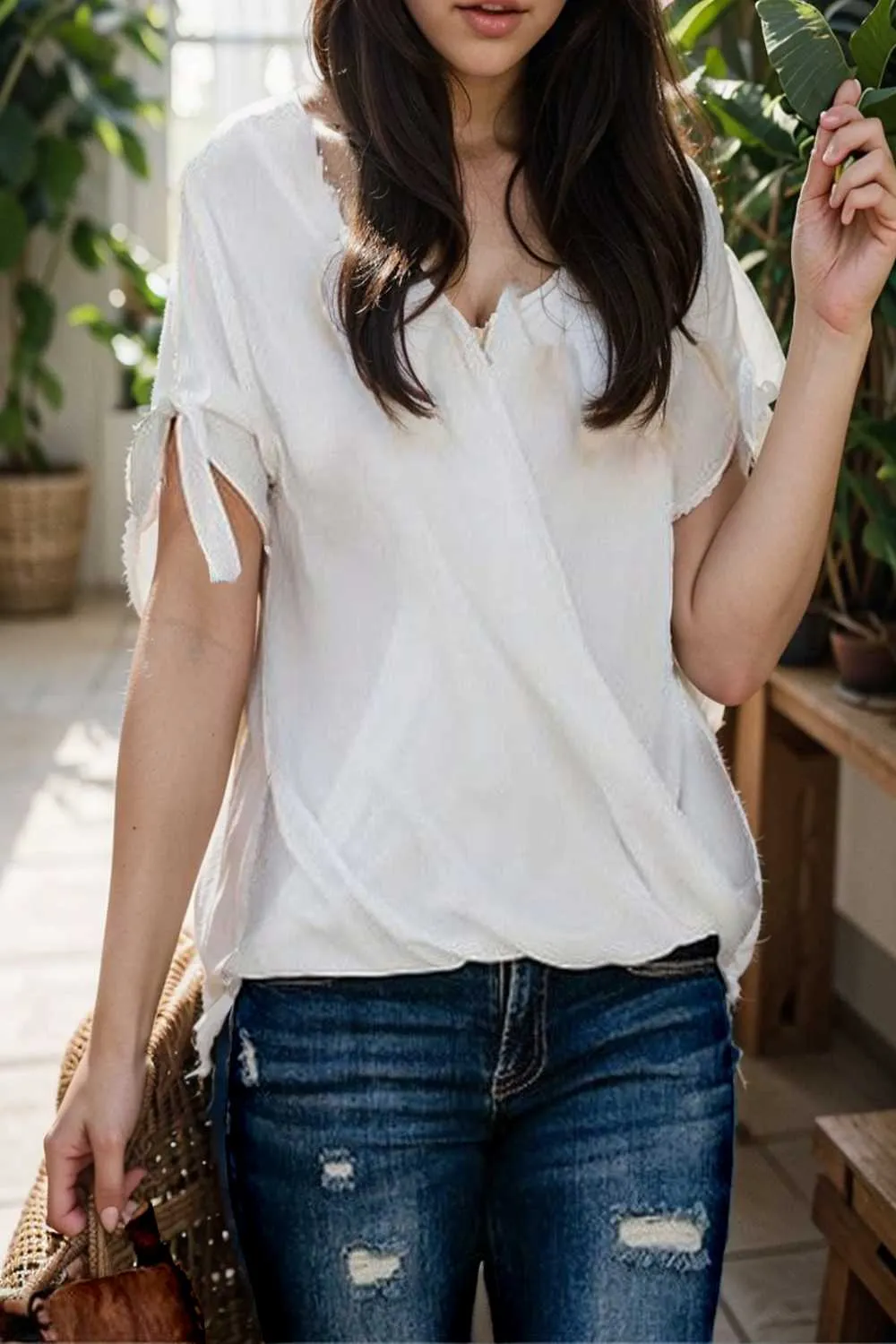 women s blouses loose solid belted long sleeve blouse