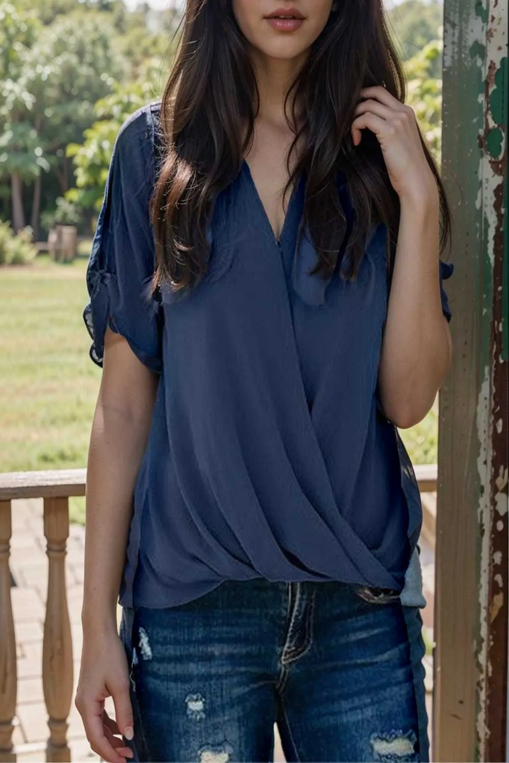 women s blouses loose solid belted long sleeve blouse