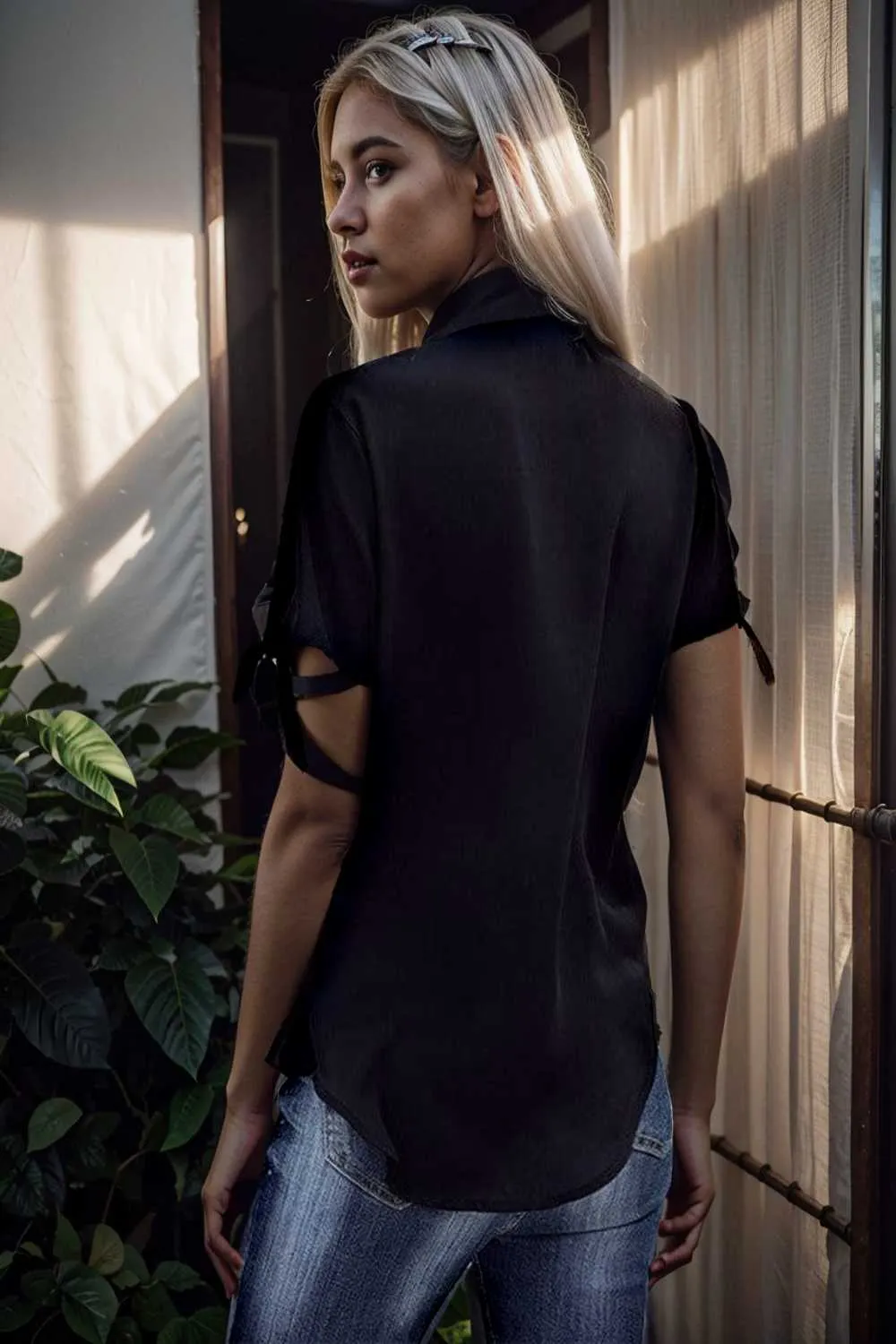 women s blouses loose solid belted long sleeve blouse