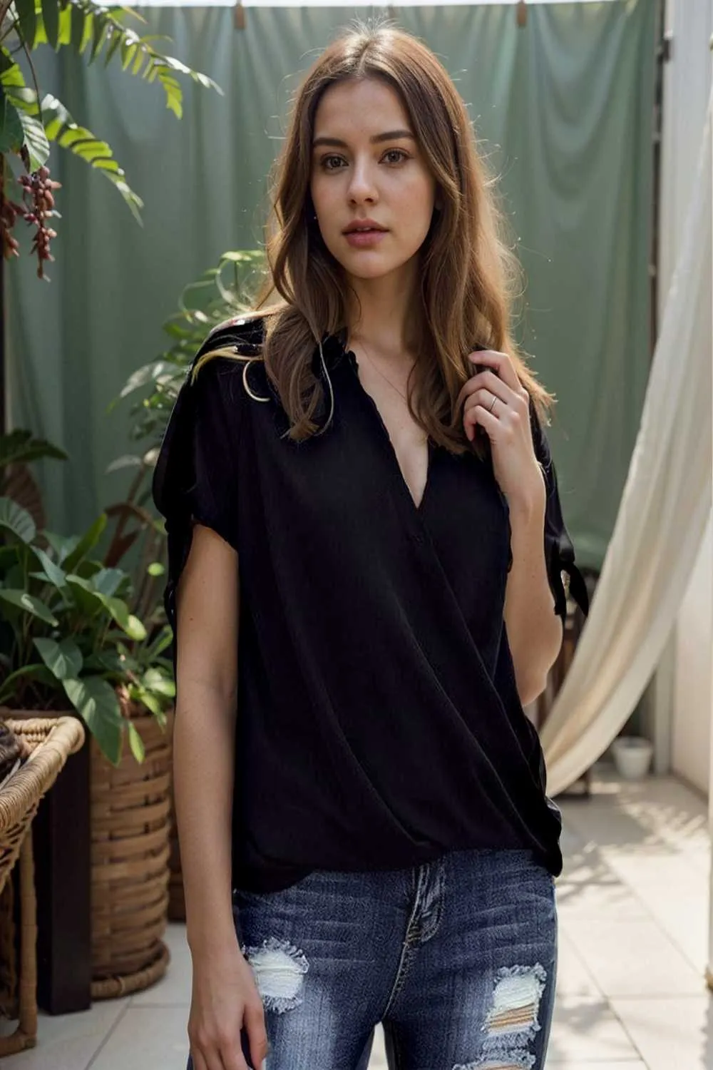 women s blouses loose solid belted long sleeve blouse