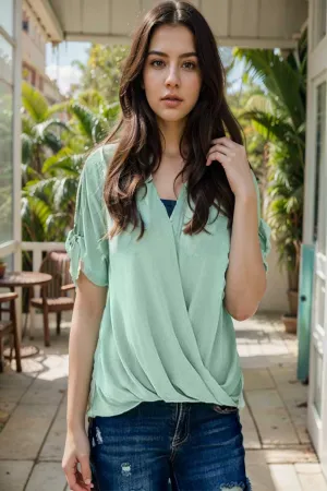 women s blouses loose solid belted long sleeve blouse