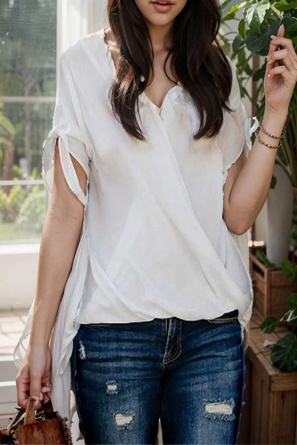 women s blouses loose solid belted long sleeve blouse