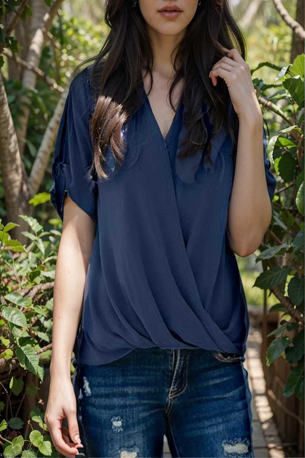 women s blouses loose solid belted long sleeve blouse
