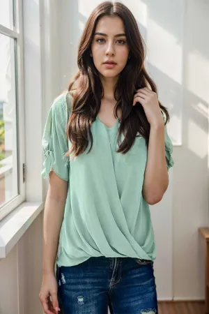 women s blouses loose solid belted long sleeve blouse