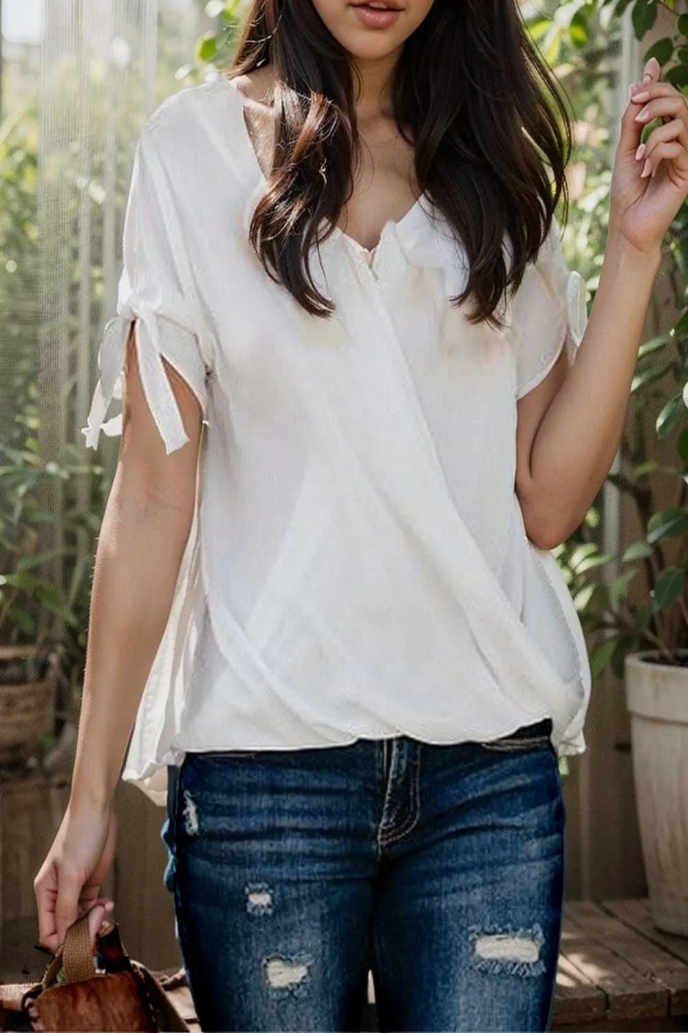 women s blouses loose solid belted long sleeve blouse