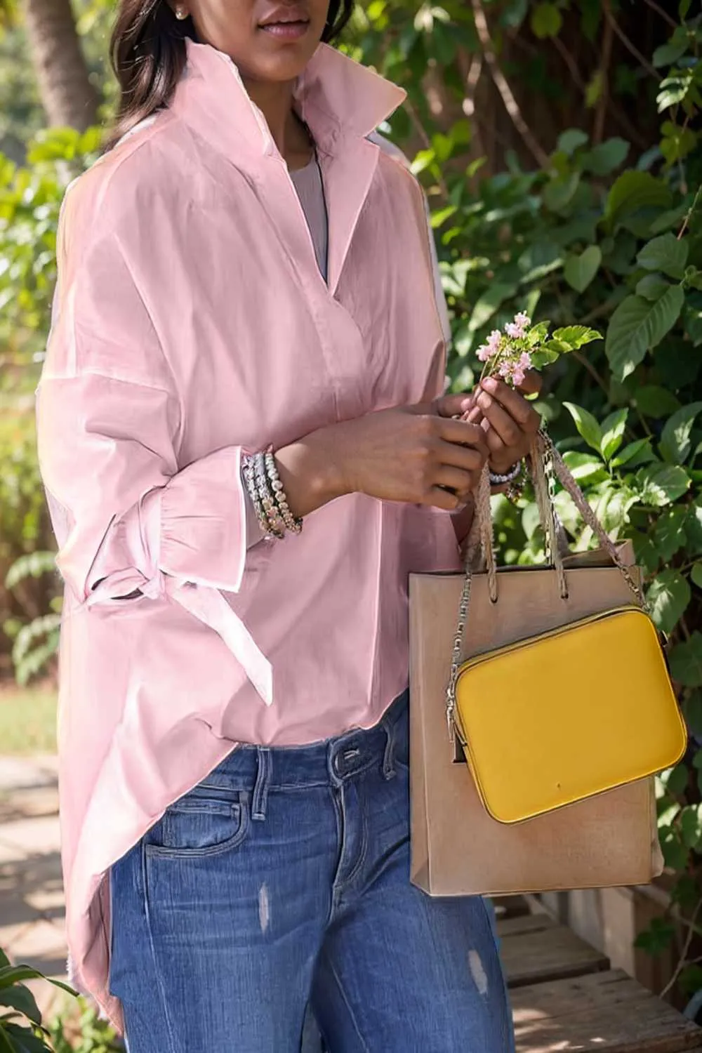 women s blouses loose solid belted long sleeve blouse