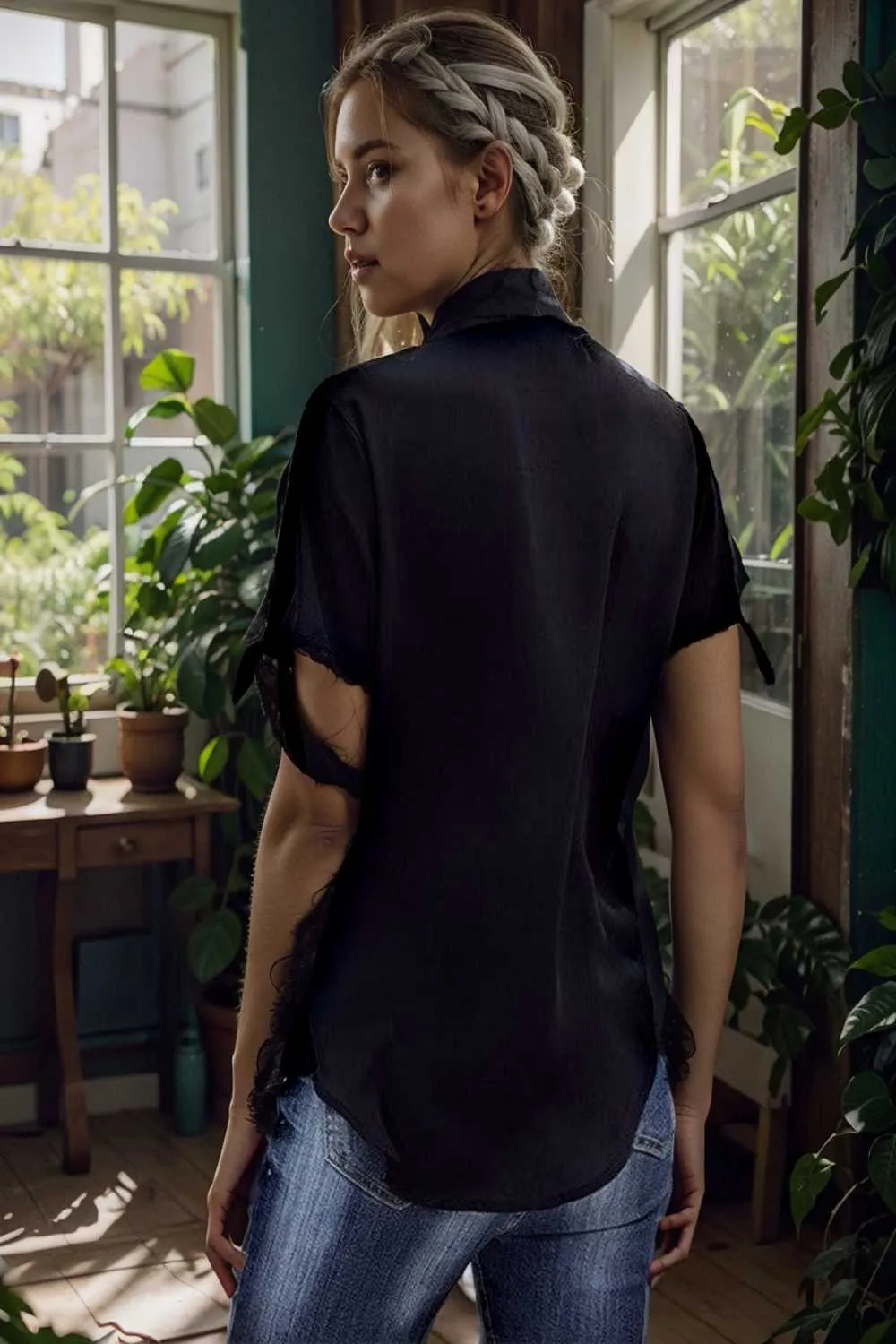 women s blouses loose solid belted long sleeve blouse