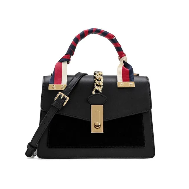 Women Split Leather Handbag Temperament Large Capacity