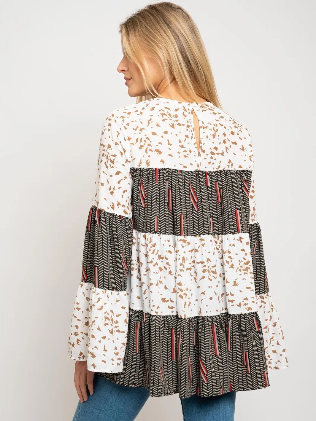 WOMEN'S BELL SLEEVE MULTI TOP