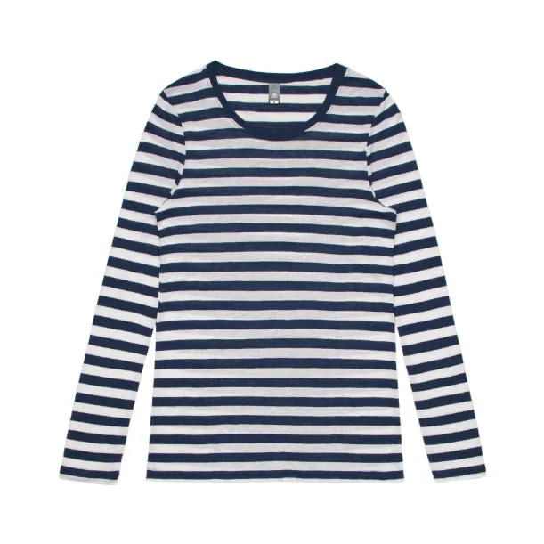 Womens Fine Stripe Long Sleeve T-Shirt (AS-4027)