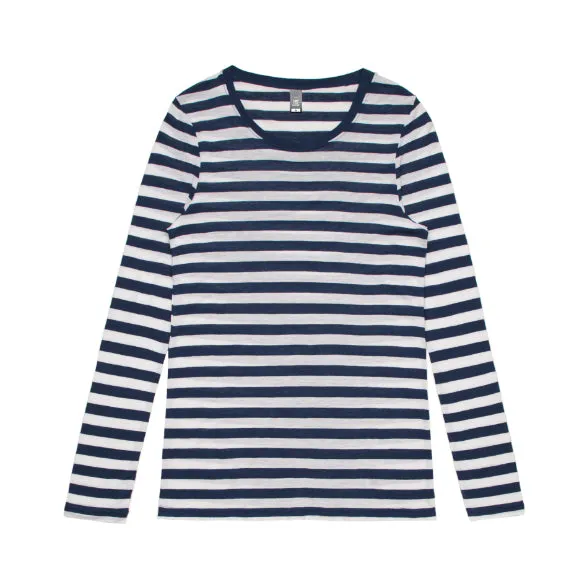 Womens Fine Stripe Long Sleeve T-Shirt (AS-4027)