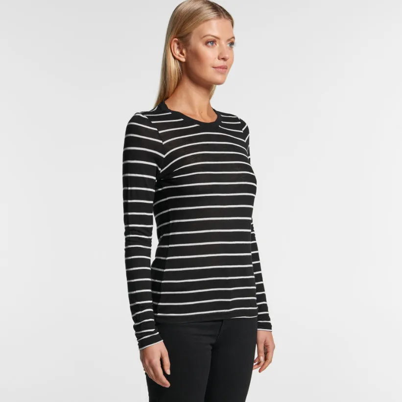 Womens Fine Stripe Long Sleeve T-Shirt (AS-4027)