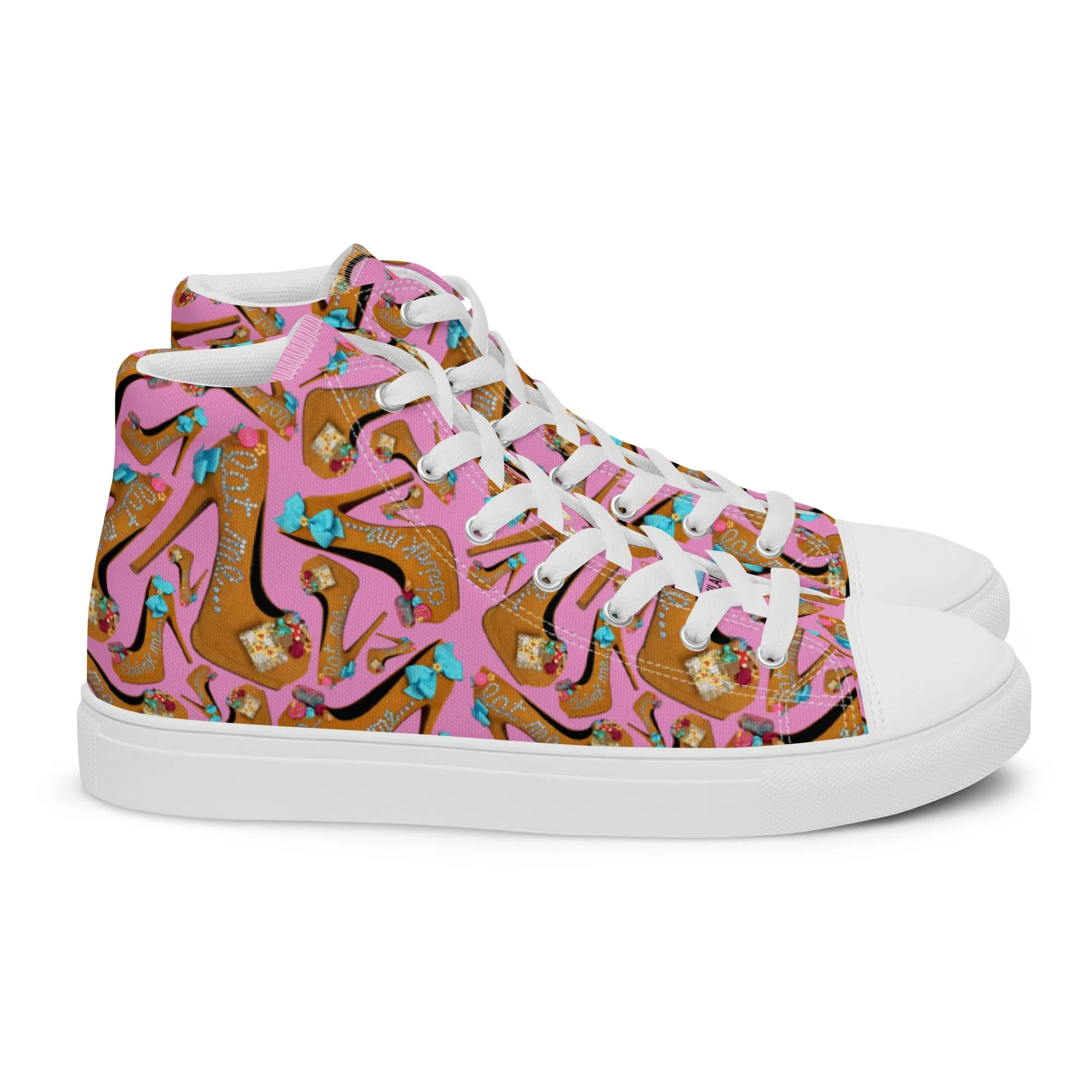 Women’s high top canvas shoes 'Eat me drink me'