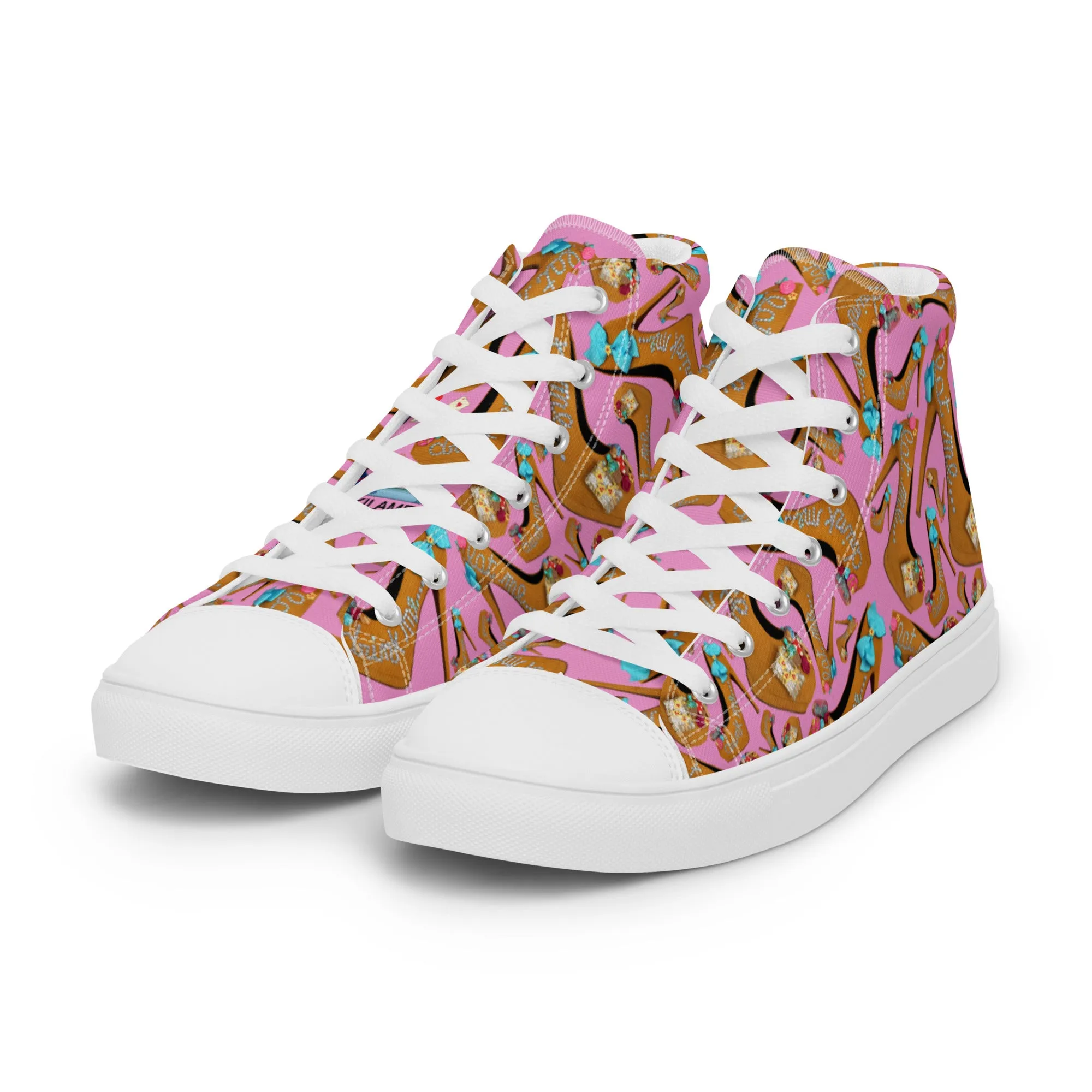 Women’s high top canvas shoes 'Eat me drink me'