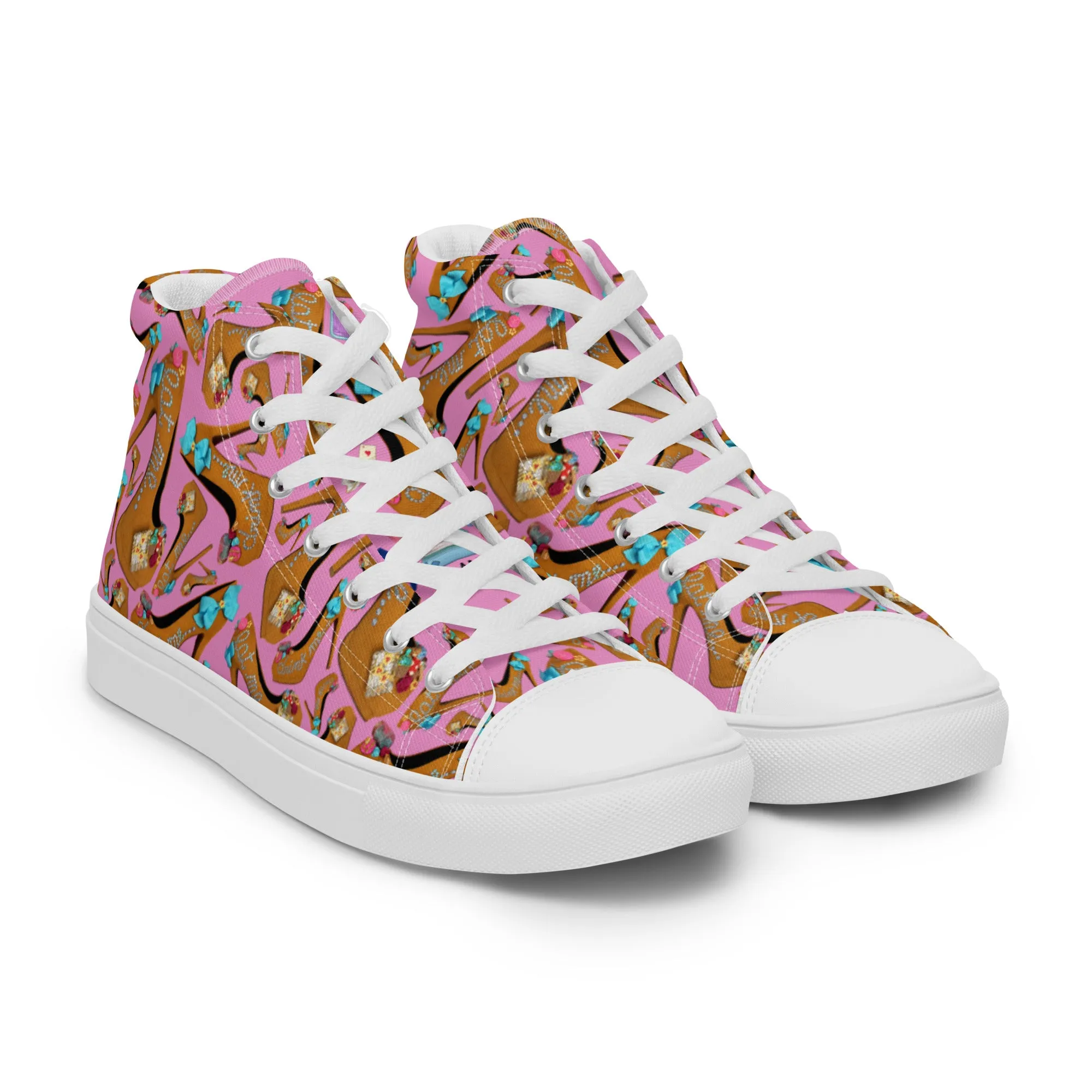 Women’s high top canvas shoes 'Eat me drink me'
