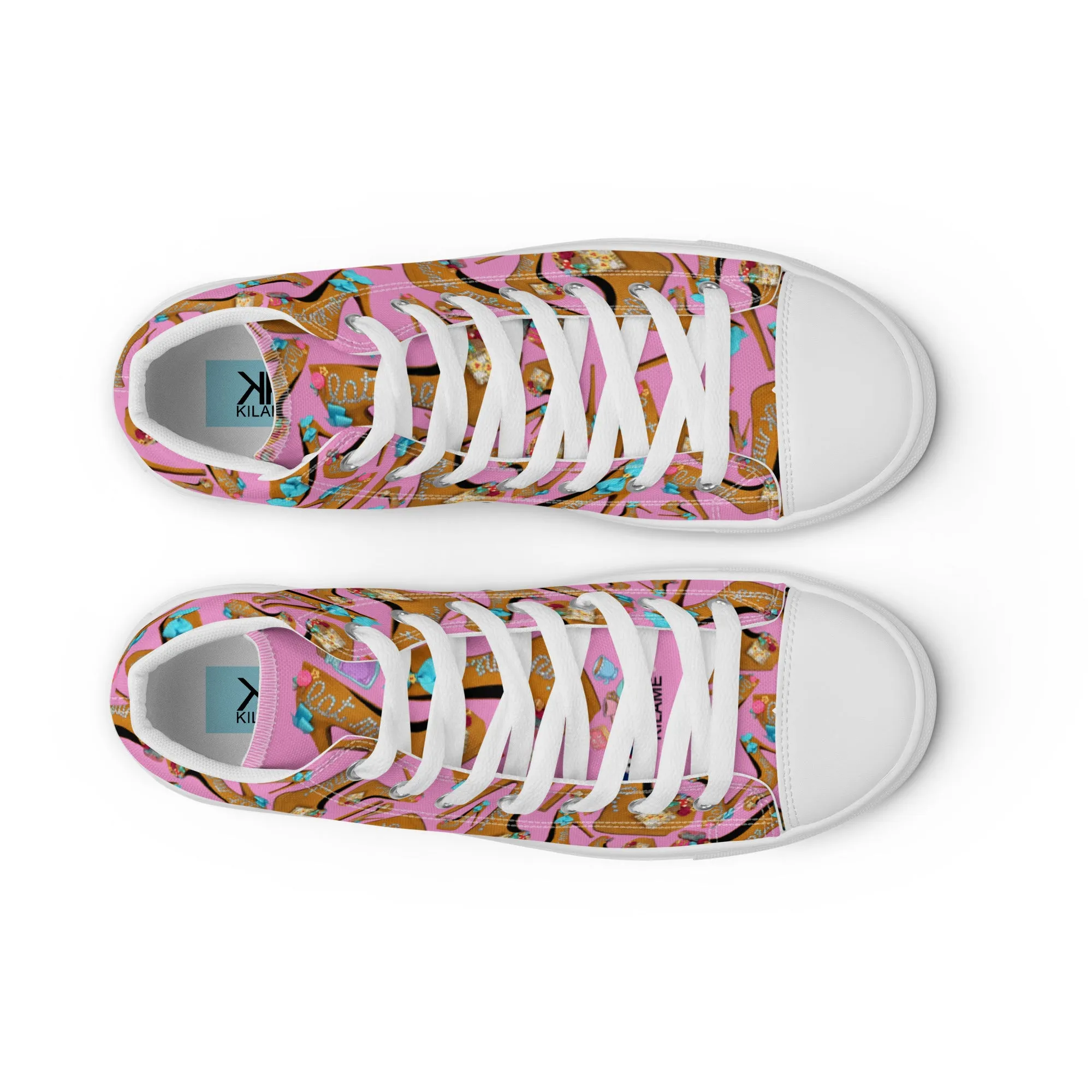 Women’s high top canvas shoes 'Eat me drink me'