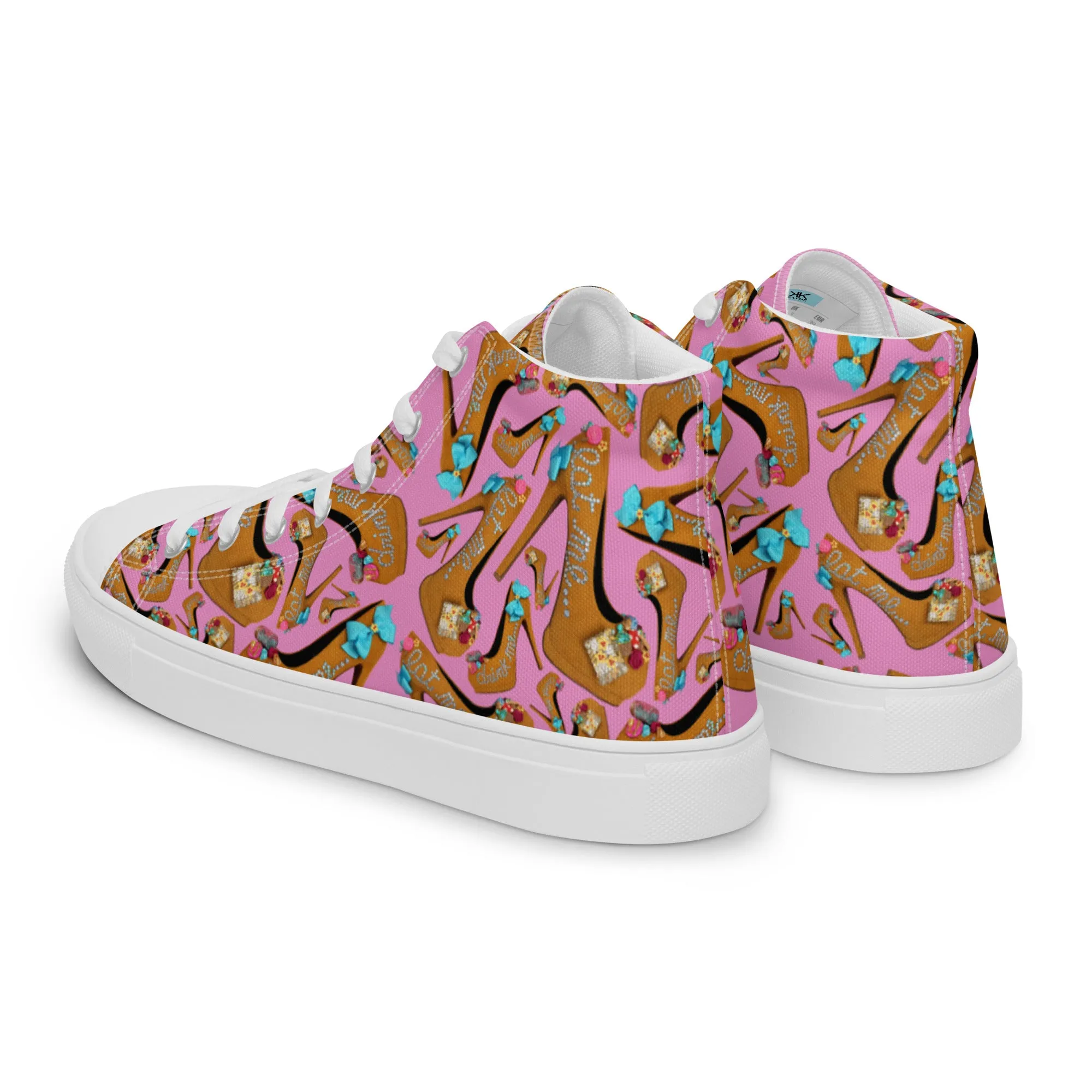 Women’s high top canvas shoes 'Eat me drink me'