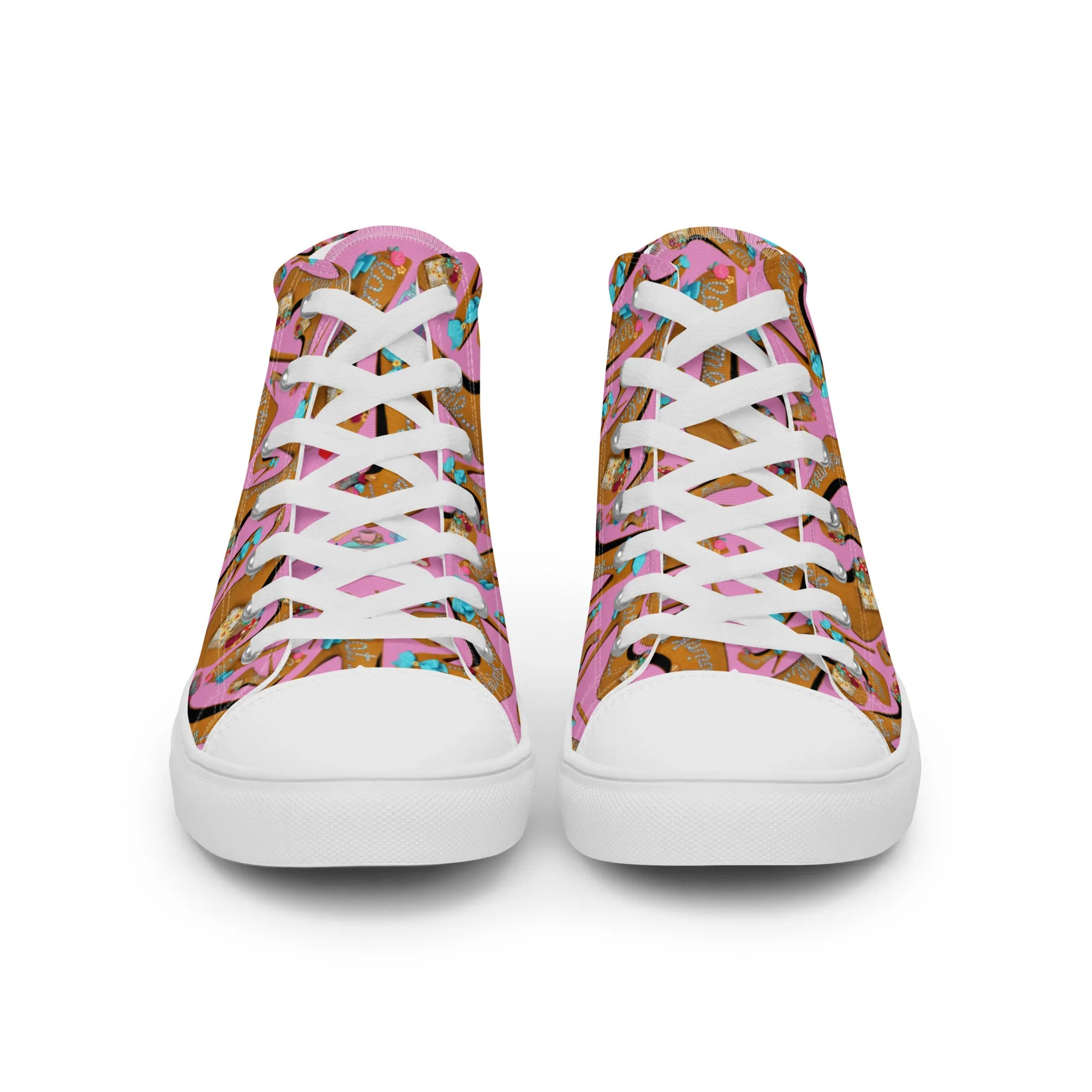 Women’s high top canvas shoes 'Eat me drink me'