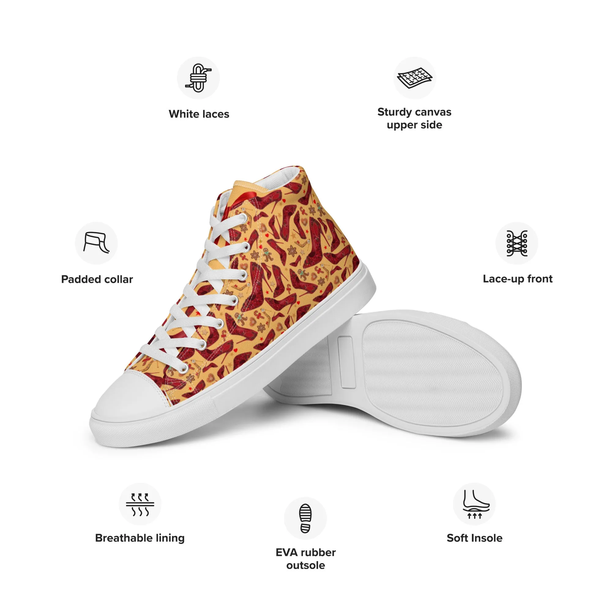 Women’s high top canvas shoes 'Ginger bread'