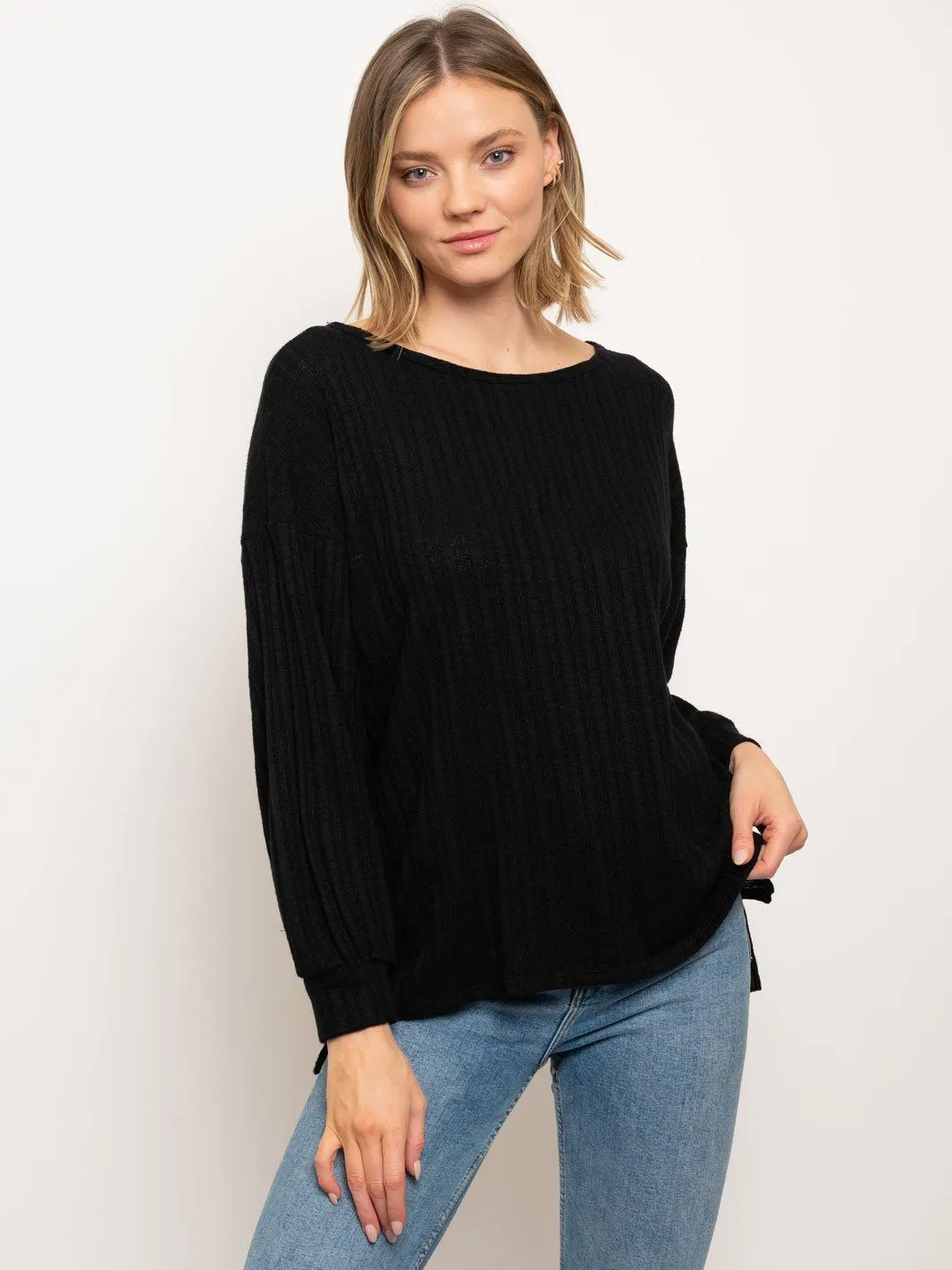 WOMEN'S KNIT LONG SLEEVE TOP