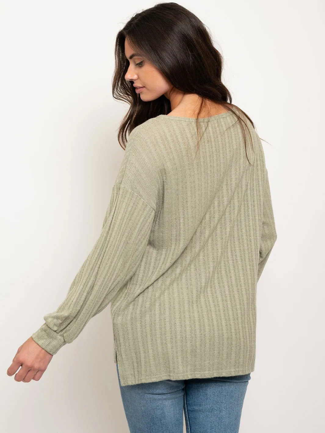 WOMEN'S KNIT LONG SLEEVE TOP