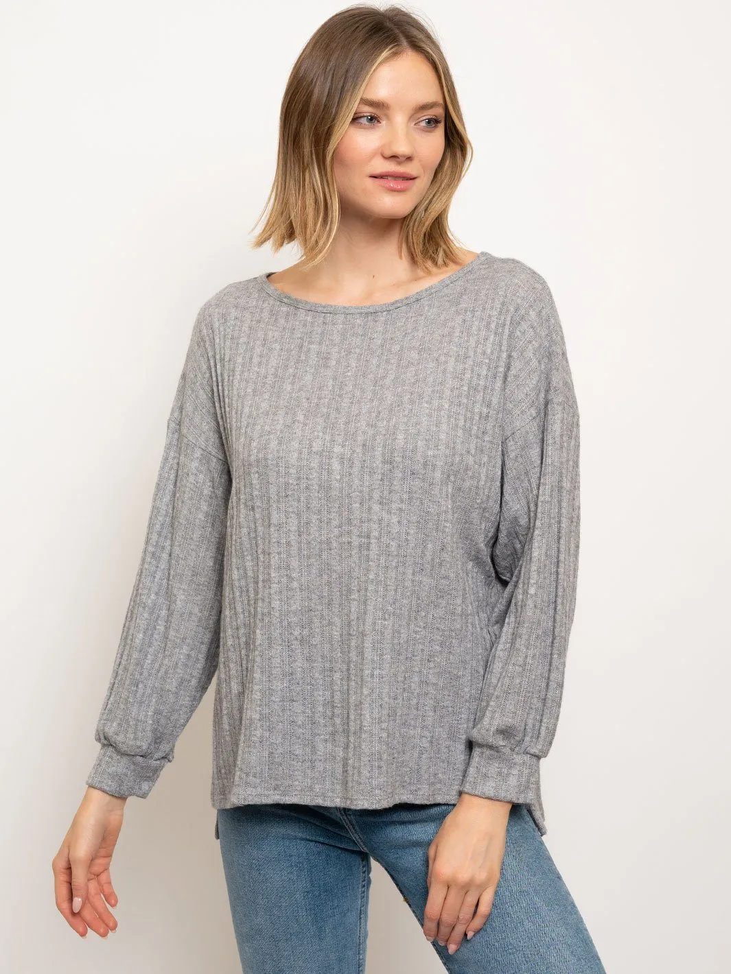 WOMEN'S KNIT LONG SLEEVE TOP