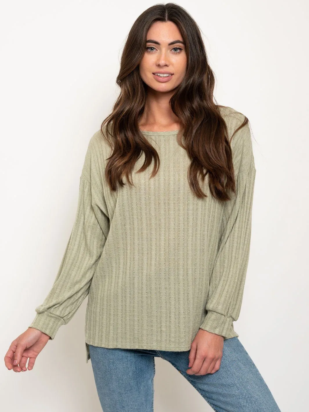 WOMEN'S KNIT LONG SLEEVE TOP