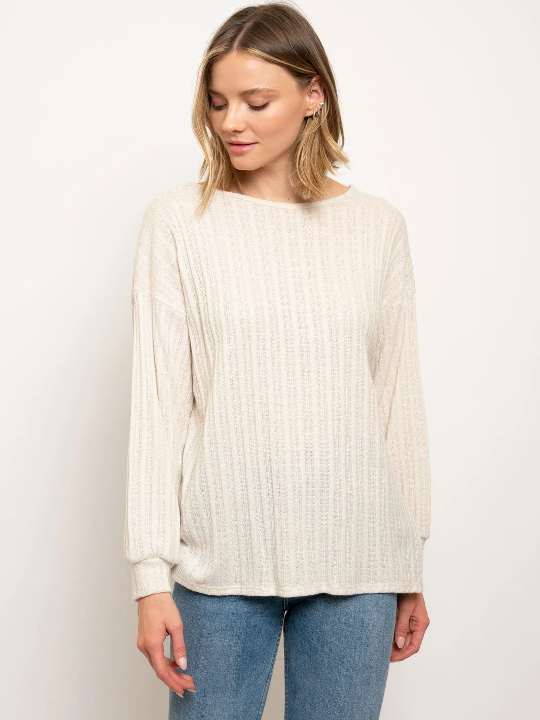 WOMEN'S KNIT LONG SLEEVE TOP