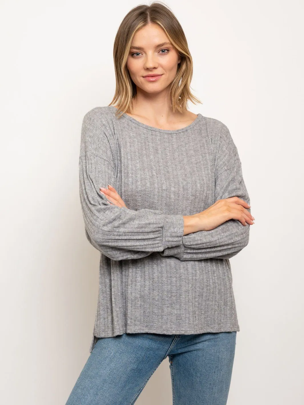 WOMEN'S KNIT LONG SLEEVE TOP