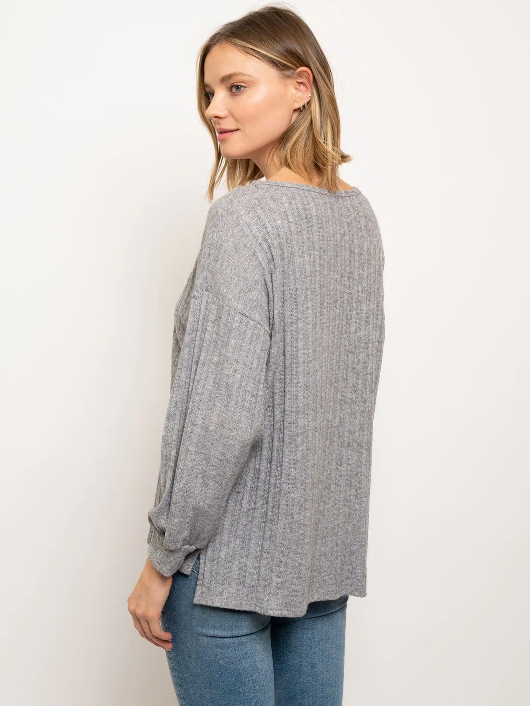 WOMEN'S KNIT LONG SLEEVE TOP