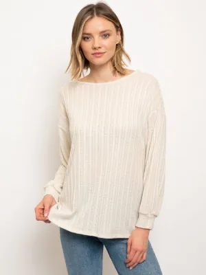 WOMEN'S KNIT LONG SLEEVE TOP