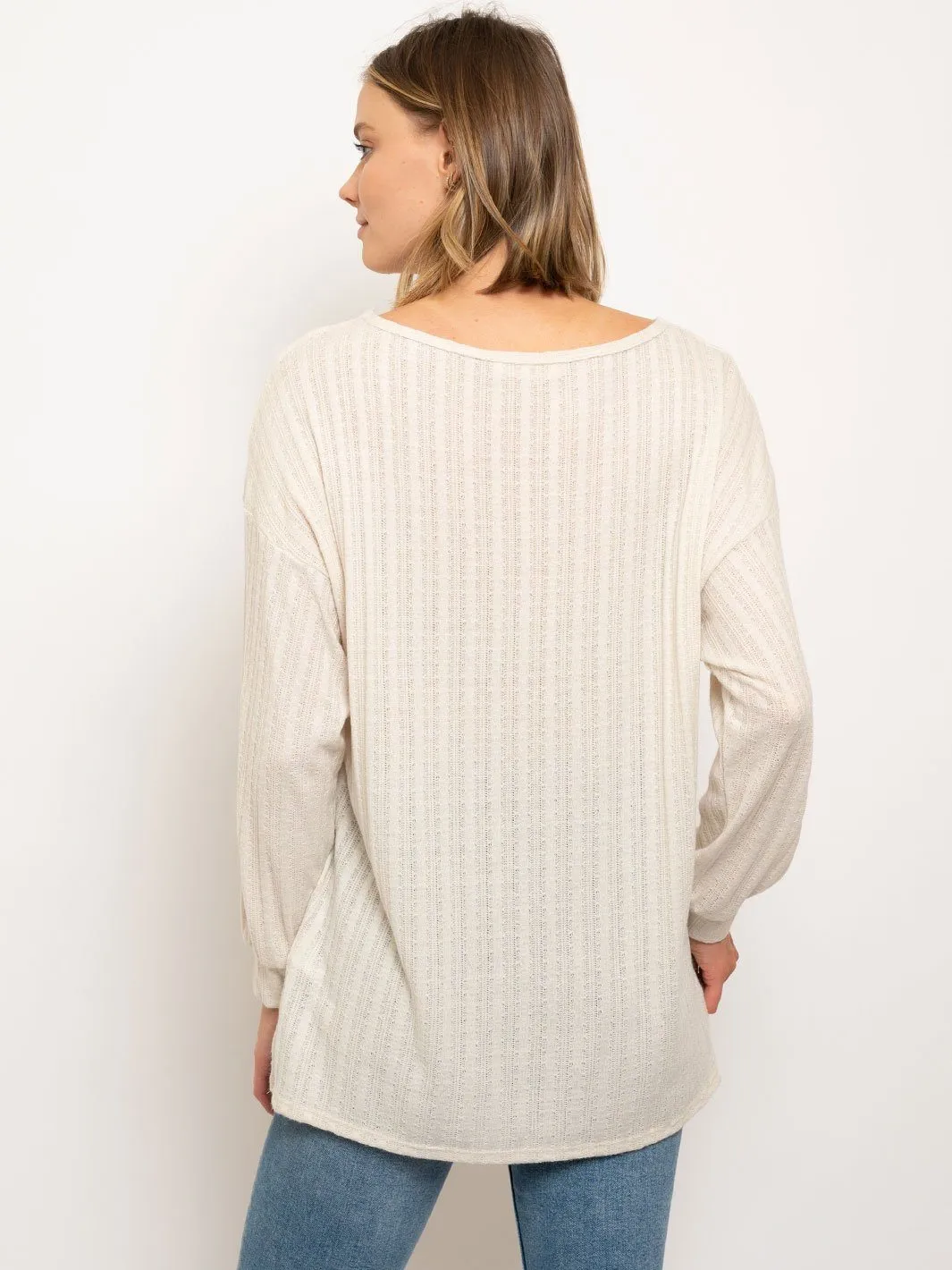 WOMEN'S KNIT LONG SLEEVE TOP