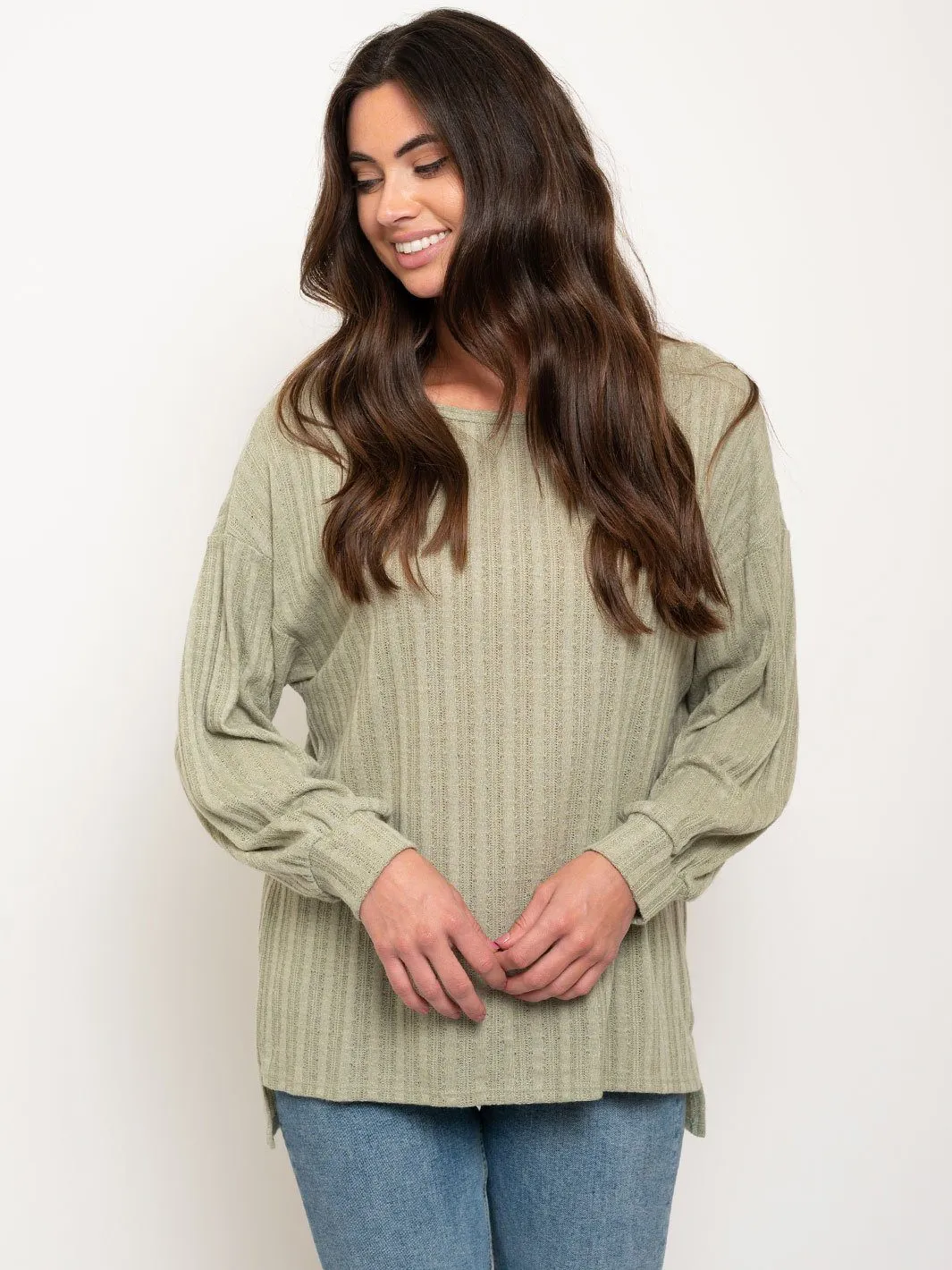 WOMEN'S KNIT LONG SLEEVE TOP