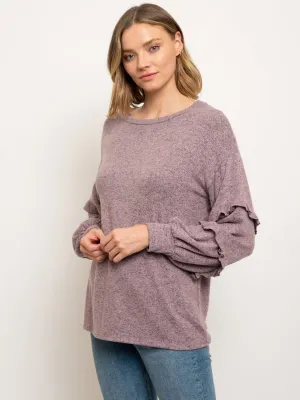WOMEN'S LONG RUFFLE SLEEVES TOP
